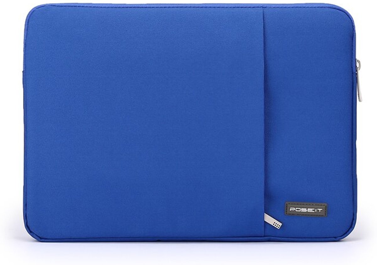 Luxe Laptophoes Ritssluiting met Buitenvak | 13 inch | Donkerblauw | Laptop Accessoires